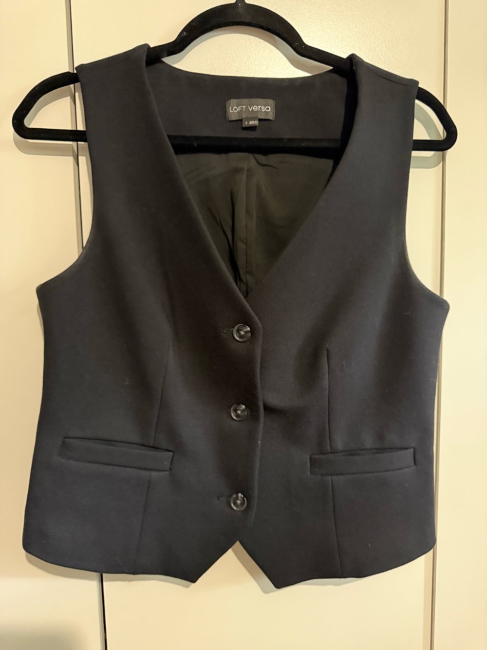 LOFT Versa Black Tailored Button Vest